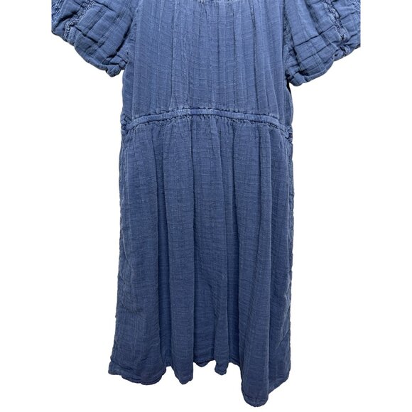 American Eagle Blue Chambray Puff Sleeve Square Neck Dress XS - Picture 12 of 12